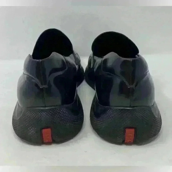 PRADA Men’s Spazzolato Penny Loafers, authenticated; Black leather. Size: 10 COA - Picture 8 of 13